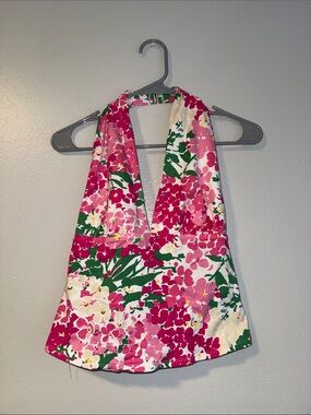 Ralph Lauren Pink, Green & White Floral Top